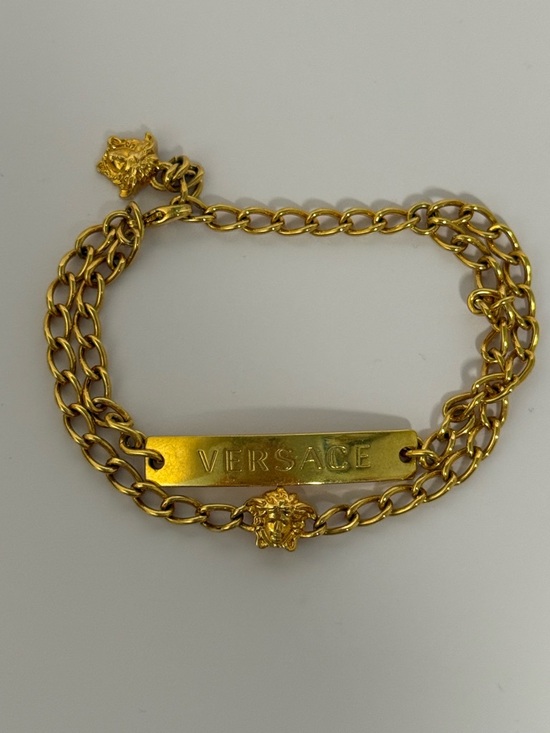 Versace Jewelry - Versace Gold Medusa Plaque Double Chain Bracelet